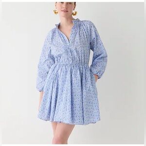 J.Crew Ruffle-Collar Mini Dress in Liberty® D'Anjo Coast Fabric. Size XXS